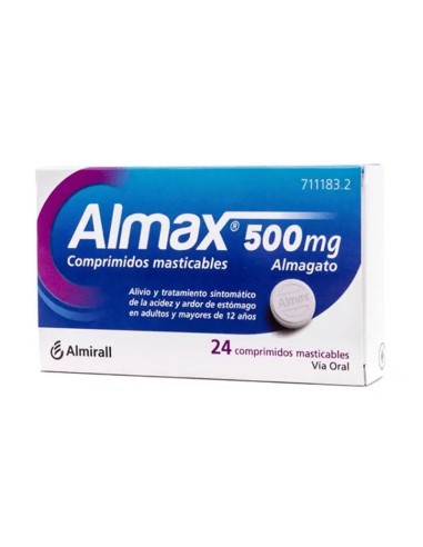 Almax 500 mg 24 Comprimidos Masticables