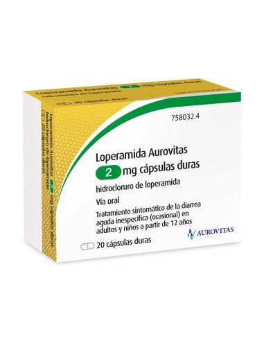 Aurovitas Loperamida 2 mg, 20 Cápsulas