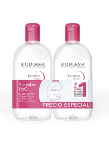 BIODERMA Duplo Sensibio H2O Agua Micelar, 2X500 ml