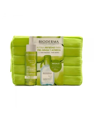 Bioderma Pack Rutina Antiedad Para Piel Grasa Y Acneica Sébium H20 100 Ml + Sébium Serum 30 Ml