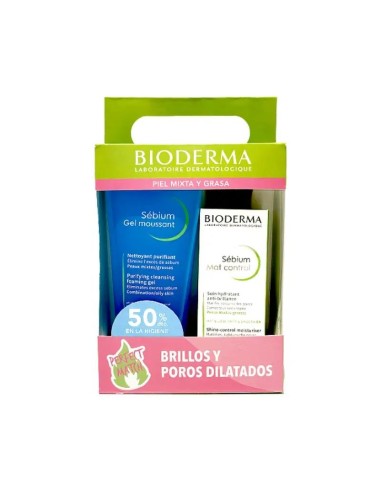 Bioderma Sébium Pack Gel Limpiador, 200 Ml + Mat Control, 30 Ml