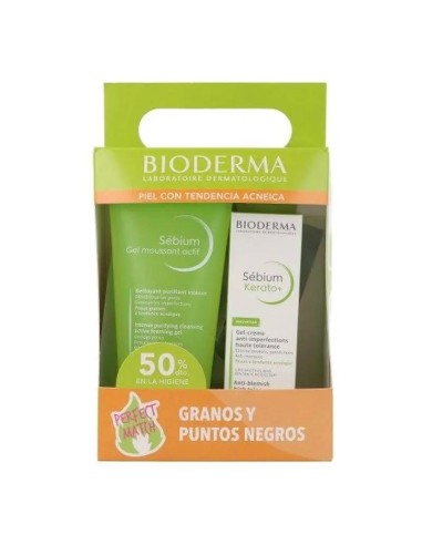 Bioderma Sébium Pack Gel Moussant Actif, 200Ml + Kerato, 30 Ml