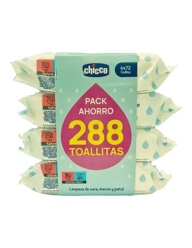 Chicco Tetrapack Toallitas Perfumadas Sin, 72 unidades