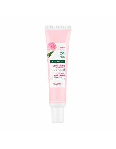 Klorane Crema calmante ligera de peonía Piel sensible, 40ml