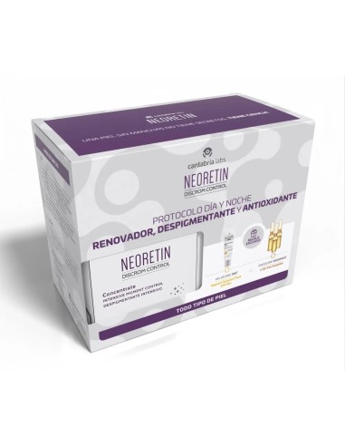 Neoretin Pack Discrom Concentred + Heliocare  360º Pigment solution SPF50+ Endocare Radiance Muestras