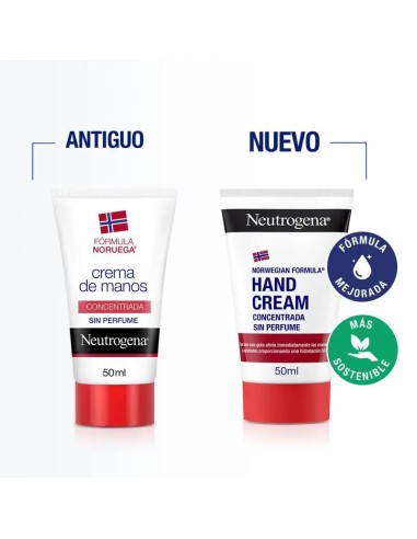 Neutrogena Crema de Manos Concentrada Reparadora sin Perfume, 50 ml
