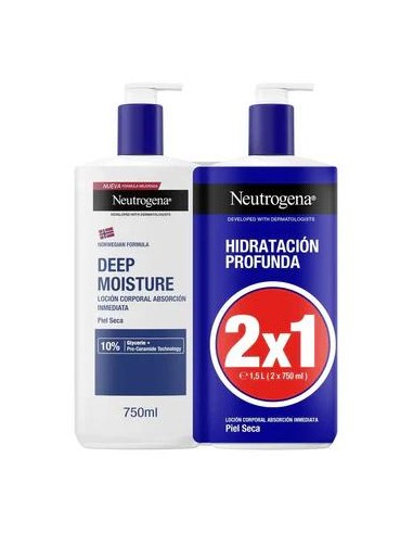 Neutrogena Crema Hidratante Corporal Piel Seca Pack, 2X750 ml