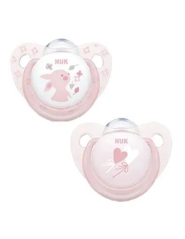 NUK Chupete Classic Rose Silicona 6-18M 2 unidades