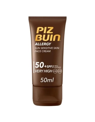 Piz Buin Allergy Protector Solar Facial Spf 50,  Protección Muy Alta Para Pieles Sensibles Rápida Absorbción, 50 Ml
