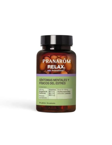 Pranarôm Aromaboost Relax Apoya Los Síntomas Mentales Y Físicos Del Estrés, 60 capsulas