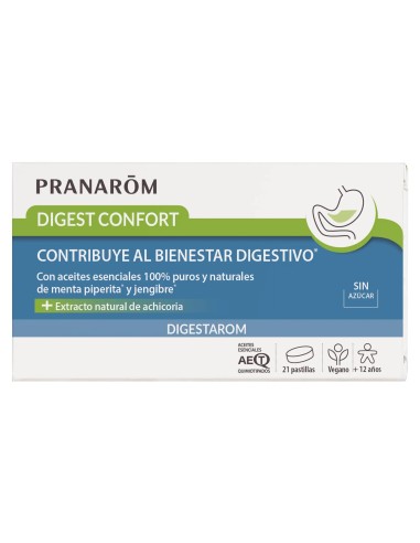 Pranarom Digest Confort digestivo Aceite esencial de menta y jengibre Vegano