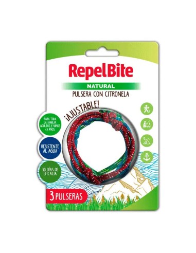 Repel Bite Pulsera Cuerdas, 3 unidades