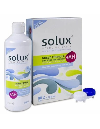 Solux  Solución Única Líquido De Lentillas, 2x360 ml