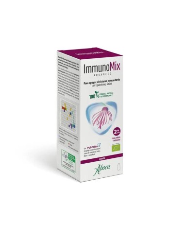 Aboca Immunomix Advanced Jarabe Sistema Inmunitario, Adultos Y Niños, Fórmula Natural, Malva, Saúco Y Miel, 210 g