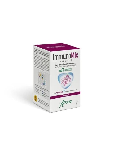 Aboca Immunomix Advanced Sistema Inmunitario, Fórmula Natural, Equinácea, Saúco, Jengibre Y Eleuterococo, 50 capsulas