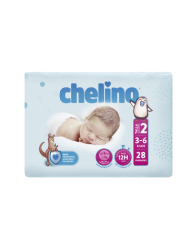 PAÑAL CHELINO INFANTIL T.2 3+6 KG 28 UNI