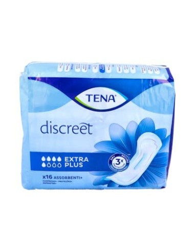 TENA DISCREET EXTRA PLUS 16 UNIDADES.