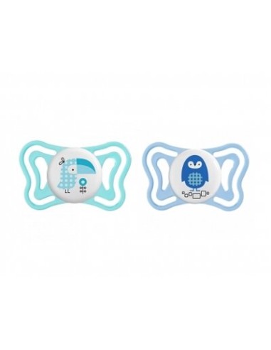 CHUPETE CHICCO PHYSIO LIGHT AZUL 2-6M 2U