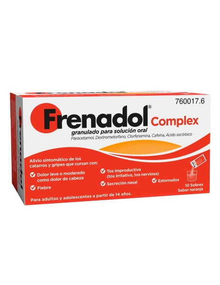 FRENADOL® Complex Antigripal, Vía Oral, 10 Sobres