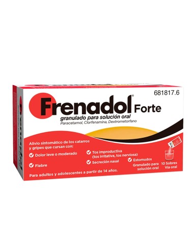 FRENADOL® Forte Antigripal, Vía Oral, 10 sobres