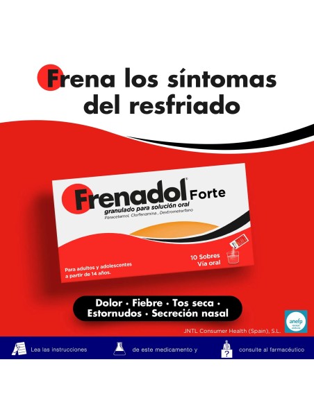 FRENADOL® Forte Antigripal, Vía Oral, 10 sobres