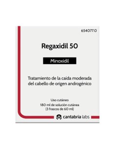 Regaxidil 50 mg/ml Minoxidil Solución Cutánea 3 Frascos de 60 ml 2
