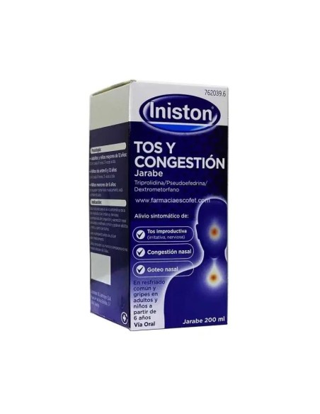 Iniston Antitusivo y Descongestivo Jarabe 200 ml