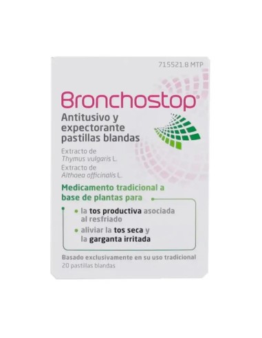 Bronchostop Antitusivo y Expectorante, 20 Pastillas Blandas