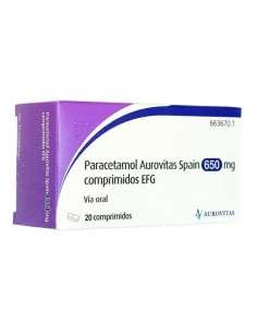Paracetamol Aurovitas 650 mg, 20 comprimidos 2