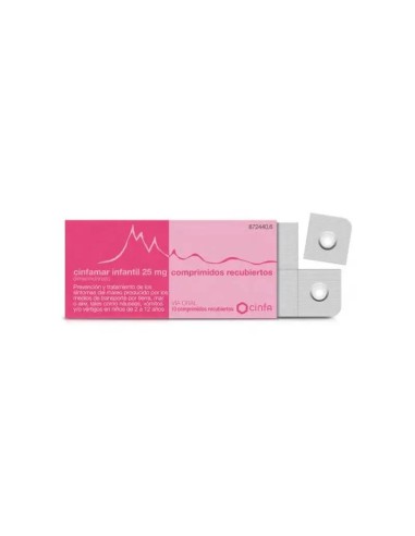 Cinfamar Infantil 10 comprimidos 25 Mg