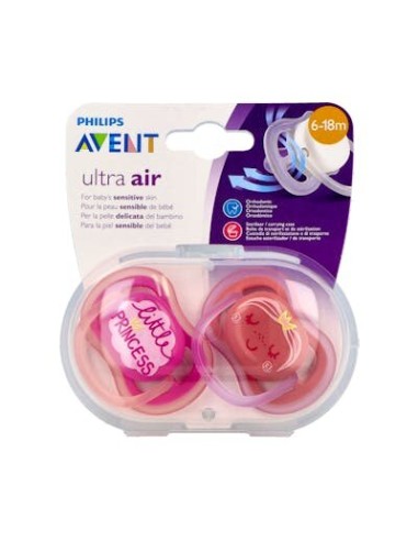 CHUPETE AVENT TEXTO ULTRA NIÑA 6-18M 2UD