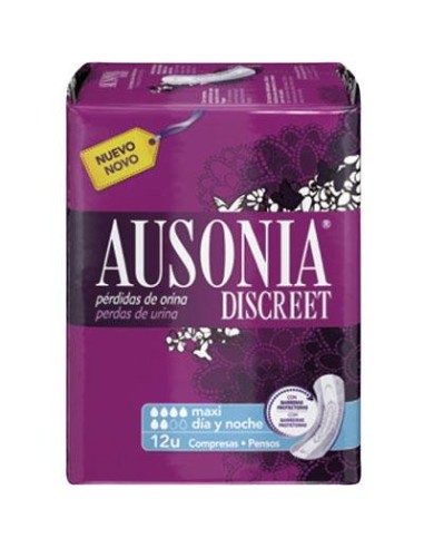 AUSONIA DISCREET MAXI DAY NIGHT 12 UNID