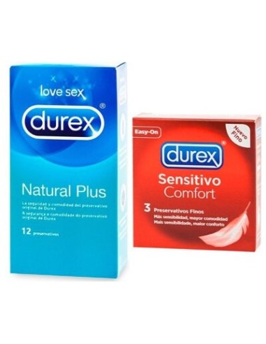 DUREX NATURAL PLUS 12 U + SENSISITVO 3 U