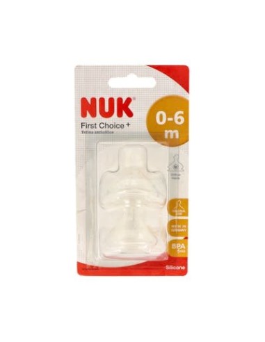 NUK TETINA FC SILICONA 0-6 MESES T-M 2U
