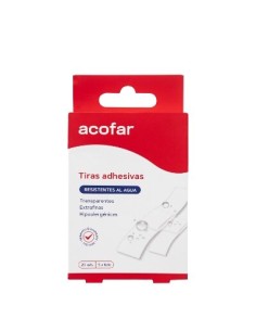 ACOFAR TIRITAS TRANSPARENTE RES AGUA 20U