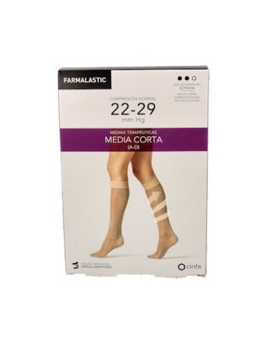 MEDIA CORTA FARMALASTIC NORMAL NEGRA T/P