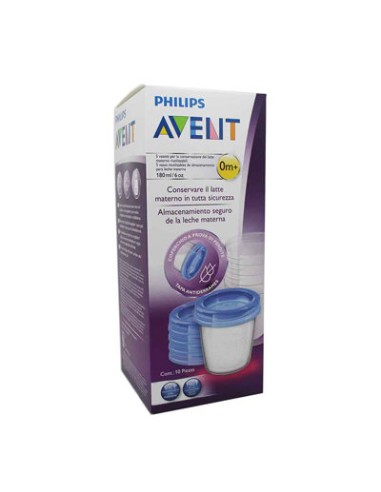 AVENT RECIP VIA LECHE MATERN 180ML 5 VAS