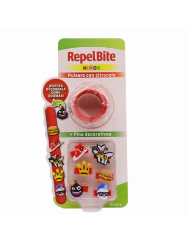 REPEL BITE NIÑOS PULSERA CITRONELA PINS