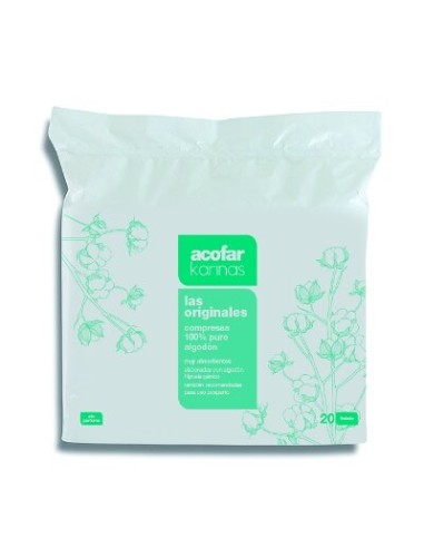 ACOFAR COMPRESAS KARINAS ALGODON 20 UDS