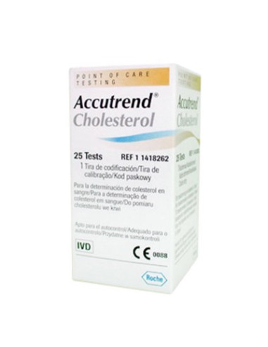 ACCUTREND TIRAS REACTIVAS COLESTEROL 25U