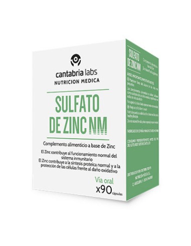 SULFATO DE ZINC NM 90 CAPSULAS CANTABRIA