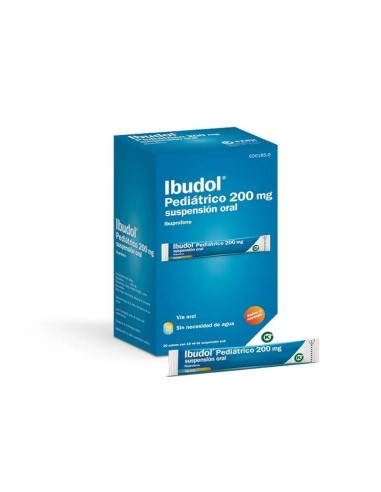 Ibudol Pediátrico 200 mg Suspensión Oral, 20 Sobres